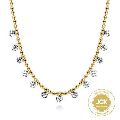 Diamond Drop Stations Necklace