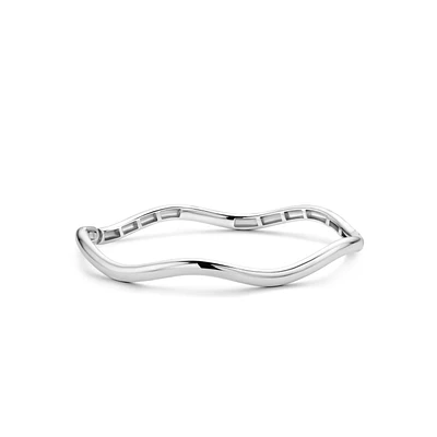Wave Silver Bangle Bracelet