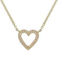 Open Heart Gold .13CT Diamond Necklace