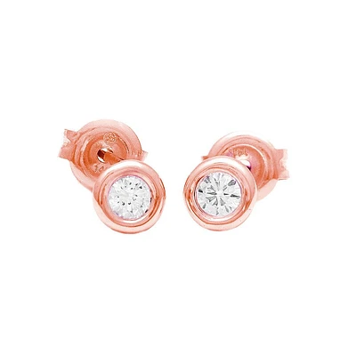 Bezel Diamond .20ct Stud Earrings