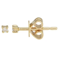 .04ct Solitaire Diamond Four Prong Stud Earrings 14KY
