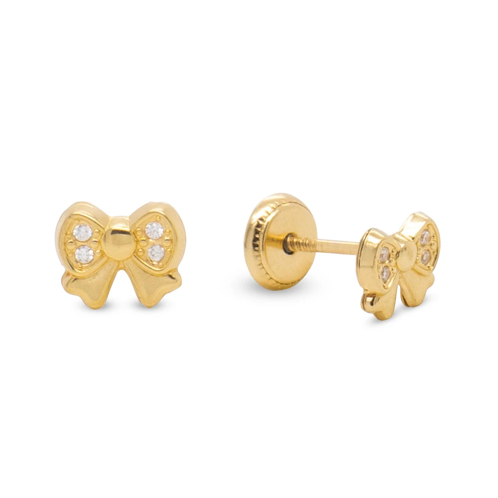 Sparkling Bow Stud Earrings