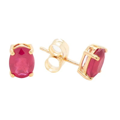 Oval Ruby 4MM Stud Earrings
