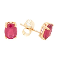 Oval Ruby 4MM Stud Earrings