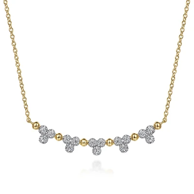 Intricate Smile Bar Diamonds Necklace