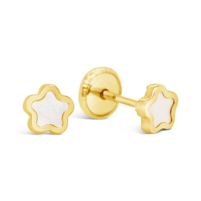 Mother Pearl 5MM Flower Stud Earrings