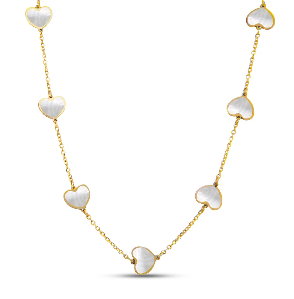 Heart Inlay Mother Pearl Necklace