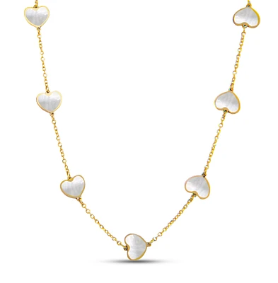 Heart Inlay Mother Pearl Necklace