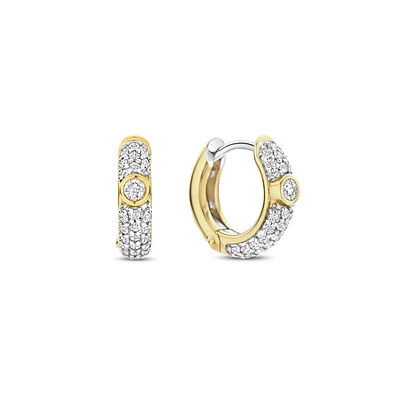 Pave Divine 12MM Huggie Earrings
