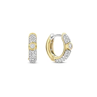 Pave Divine 12MM Huggie Earrings