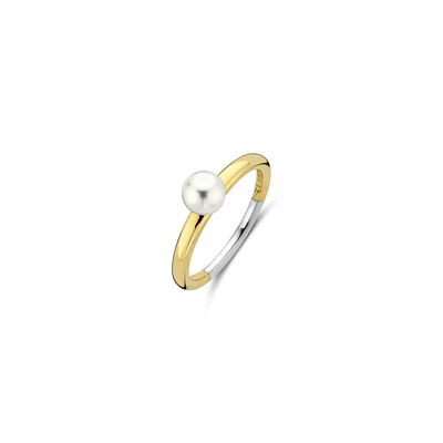 Graceful Pearl Two Tone Ring