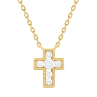 Mini Six Diamond Cross Necklace
