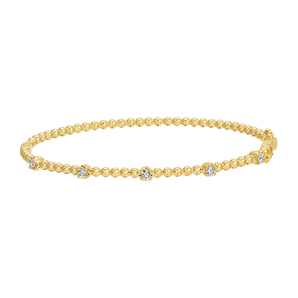 Beaded and Diamonds Bangle Bracelet