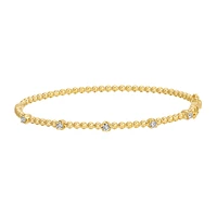 Beaded and Diamonds Bangle Bracelet