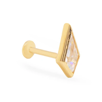 Slanted Zirconia Cartilage Single Earring