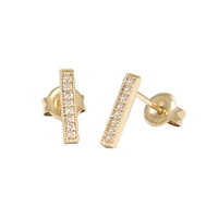 Diamond Bar Stud Earrings