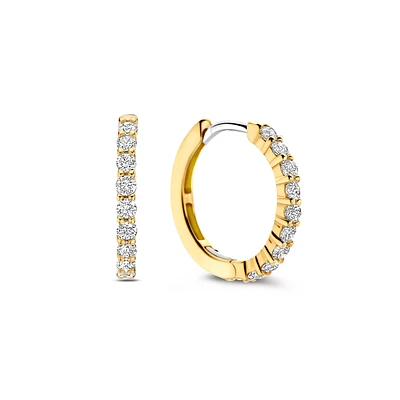 Thick 18MM Golden Sparkle Huggie Earrings