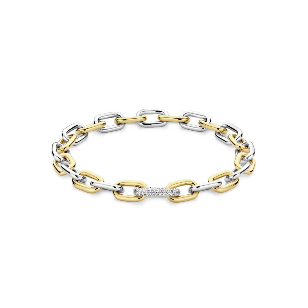 Oval Link Two Tone Bracelet