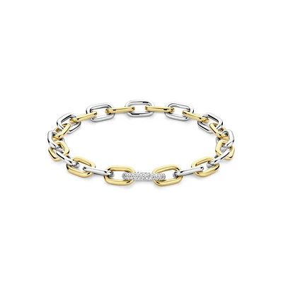 Oval Link Two Tone Bracelet