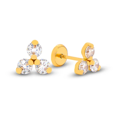 Trio Clear Zirconia Stud Earrings