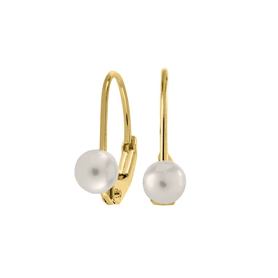Pearl Leverback Kids Earrings