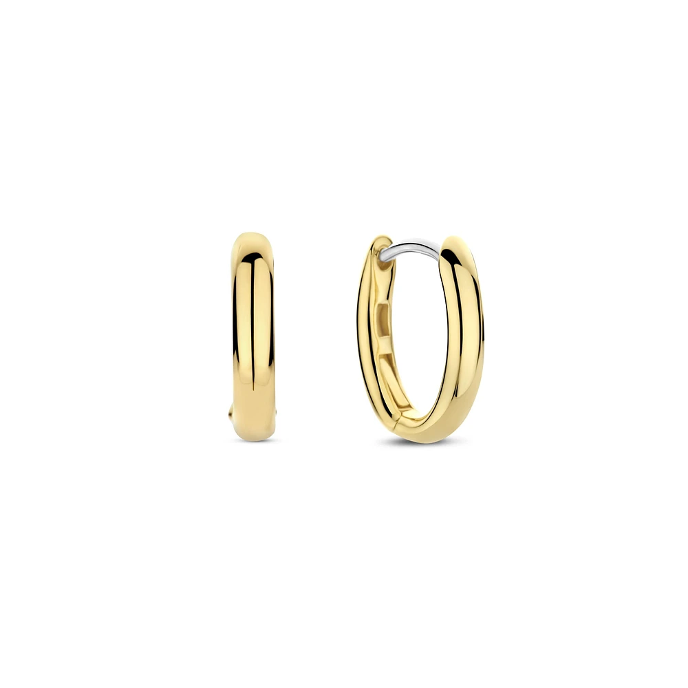 Oval Huggie Golden Earrings