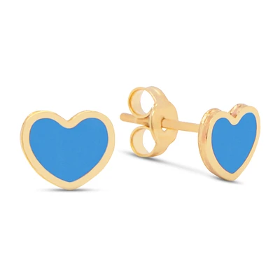 Heart Inlay Turquoise Stud Earrings