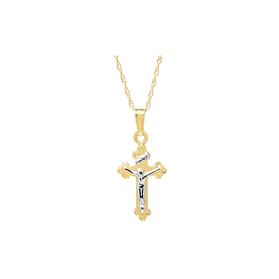 Two Tone Crucifix Kids Necklace