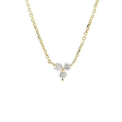 Tri-Diamond Cluster Necklace