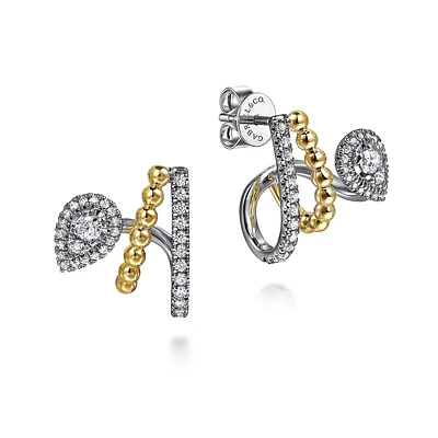 Bujukan J Diamond Pear Illusion Earrings