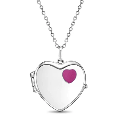 Heart Enamel Kids Locket Necklace