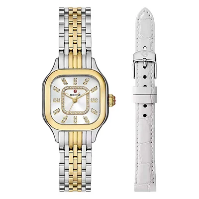 Meggie Two Tone Diamond 29MM Watch and Additional Strap