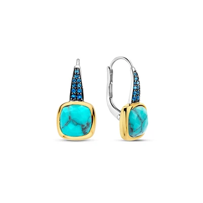Cushion Turquoise Drop Earrings