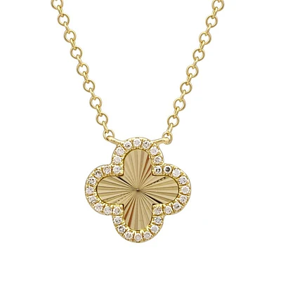Fluted Clover Diamonds Necklace