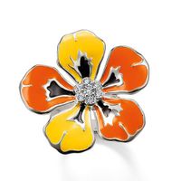 Yellow Orange Flower Ring Size