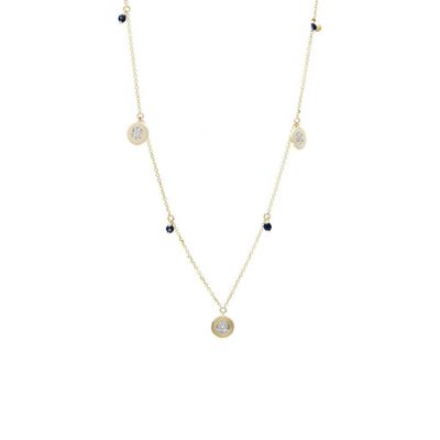 Diamonds and Sapphire Dangles Necklace