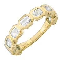 2.07CT Emerald Cut White Topaz Ring