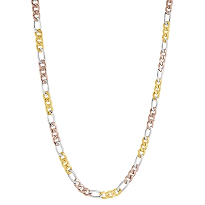 Three Tone 4.5mm Figaro Link Chain