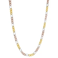 Three Tone 4.5mm Figaro Link Chain