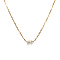 Toi et Moi Heart Emerald Diamond Necklace
