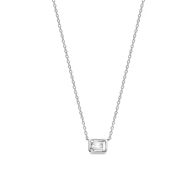 Clear Gem Sideway Necklace