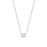 Clear Gem Sideway Necklace