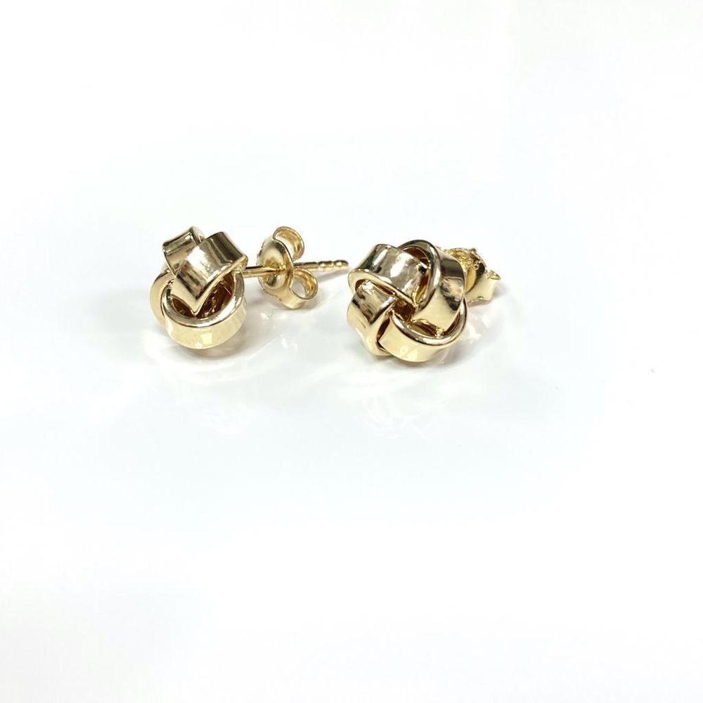 14K Smooth Knot Stud Earrings