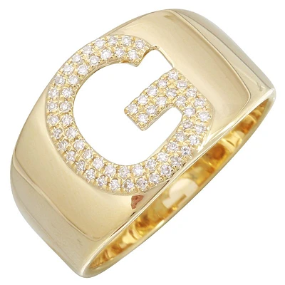 Big Letter G Diamond Ring