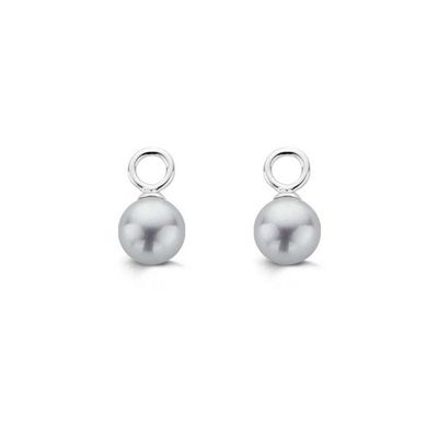 Grey Pearl Ball Ear Charm