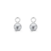 Grey Pearl Ball Ear Charm