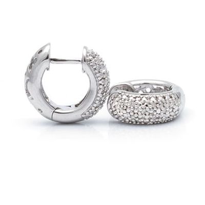 Kury Diamond Huggie Earrings  5x14.5MM