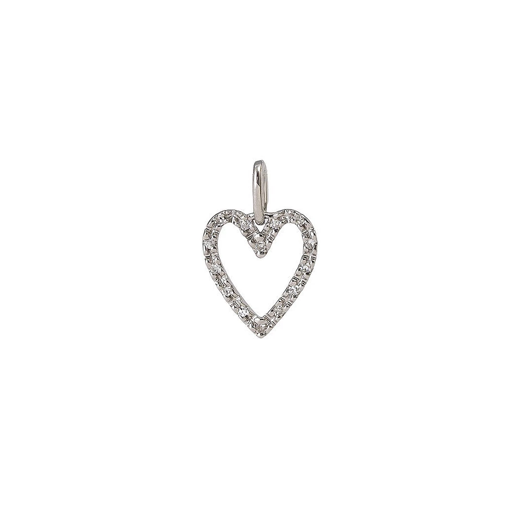 Open Heart diamond Pendant 14KW
