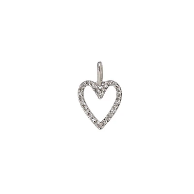 Open Heart diamond Pendant 14KW