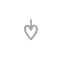 Open Heart diamond Pendant 14KW